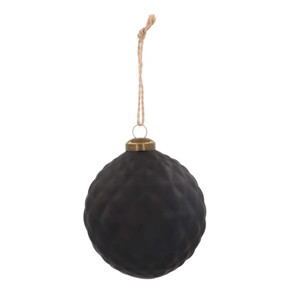 Unique Glass Christmas Bauble With Squares 10cm Black