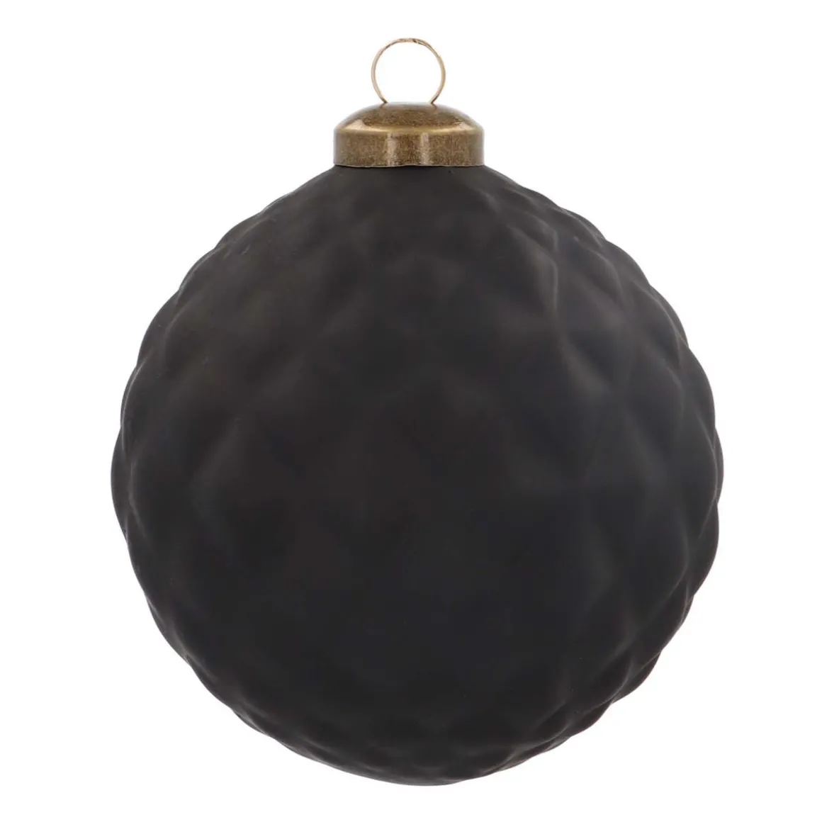 Unique Glass Christmas Bauble With Squares 10cm Black