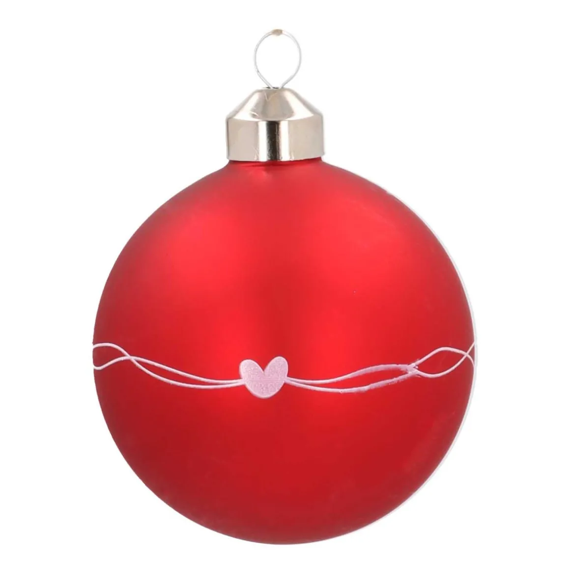 Unique Glass Christmas Bauble "Merry Christmas" 8cm Red