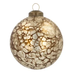 Unique Glass Christmas Bauble Hydro Dipping 8cm Bronze