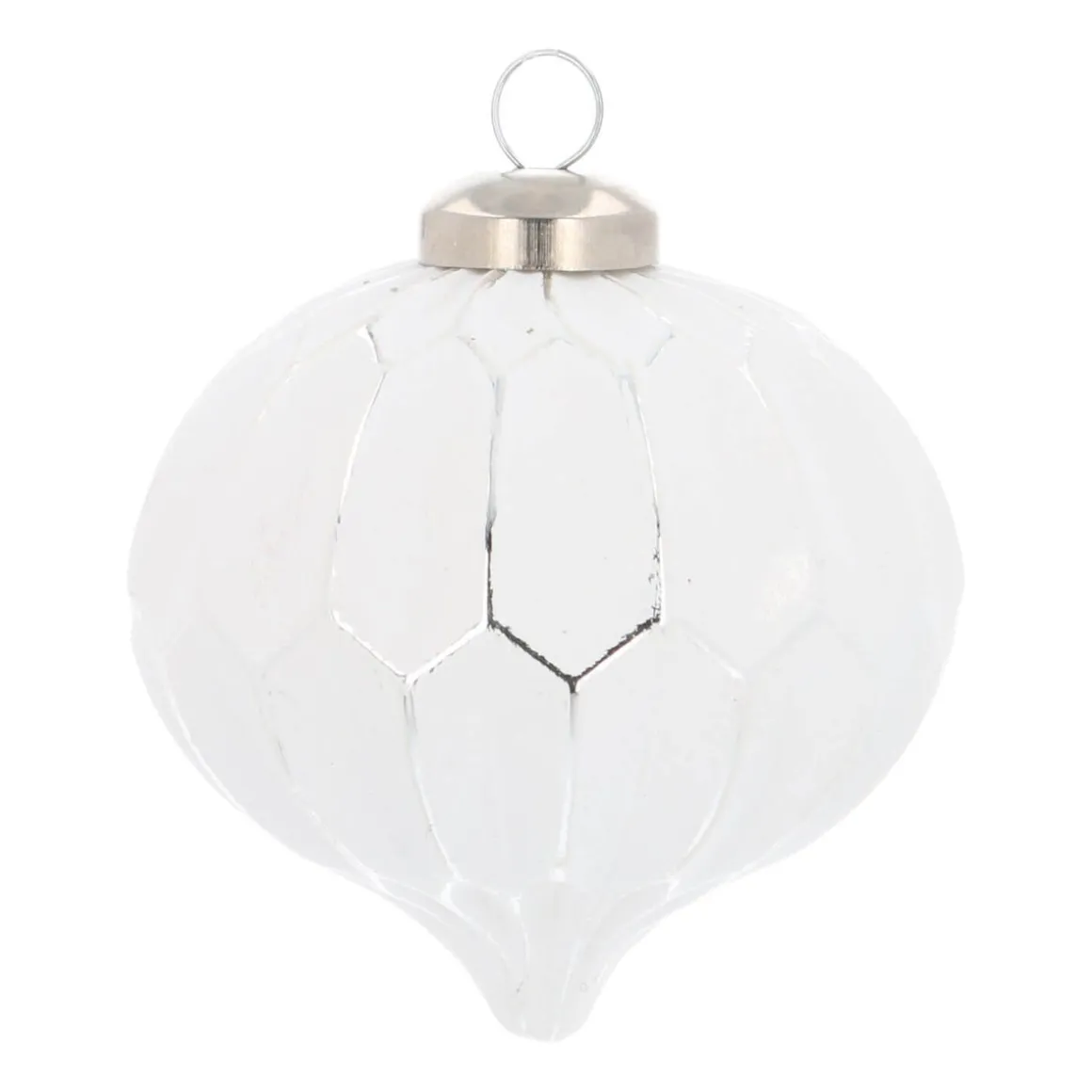 Unique Glass Onion Geometric 8 Cm White