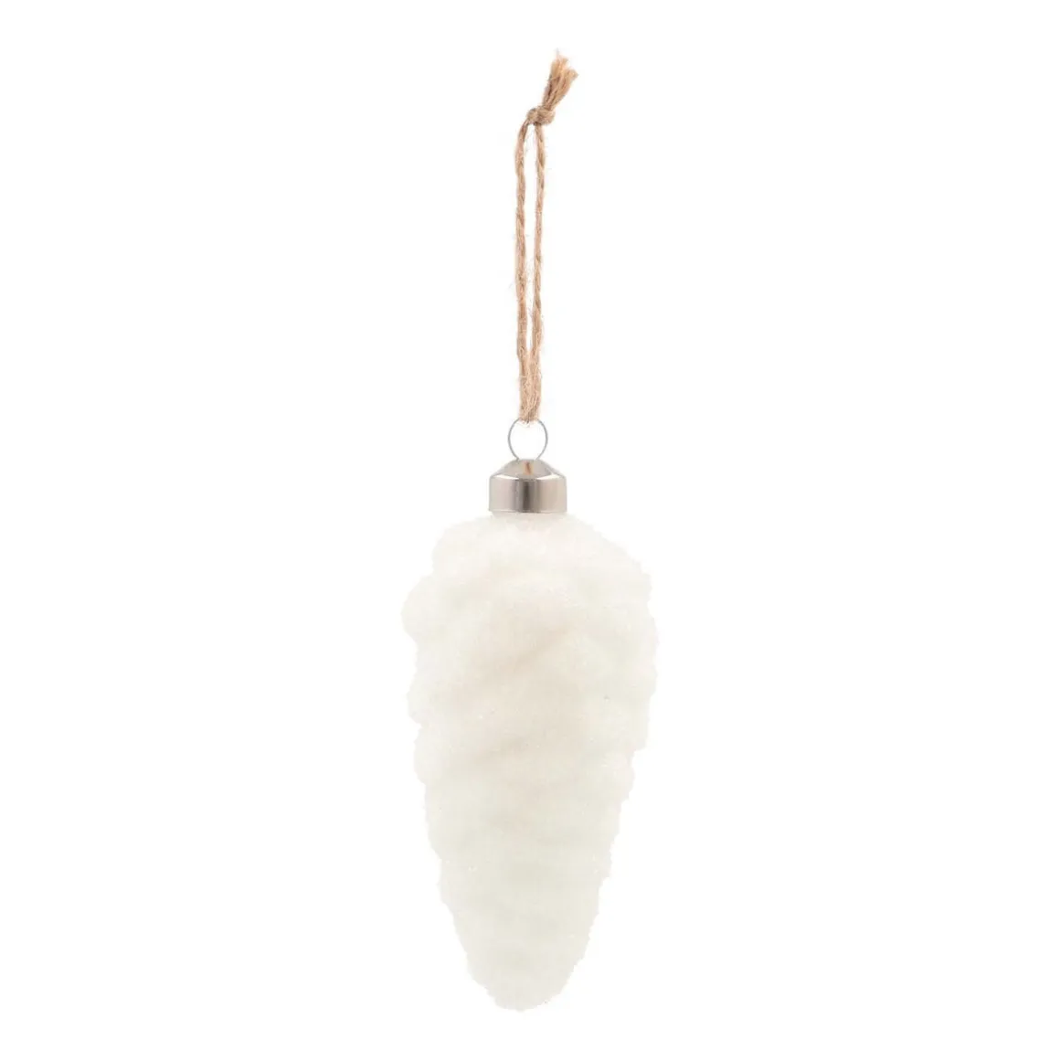 Unique Glass Pine Cone 12 Cm White