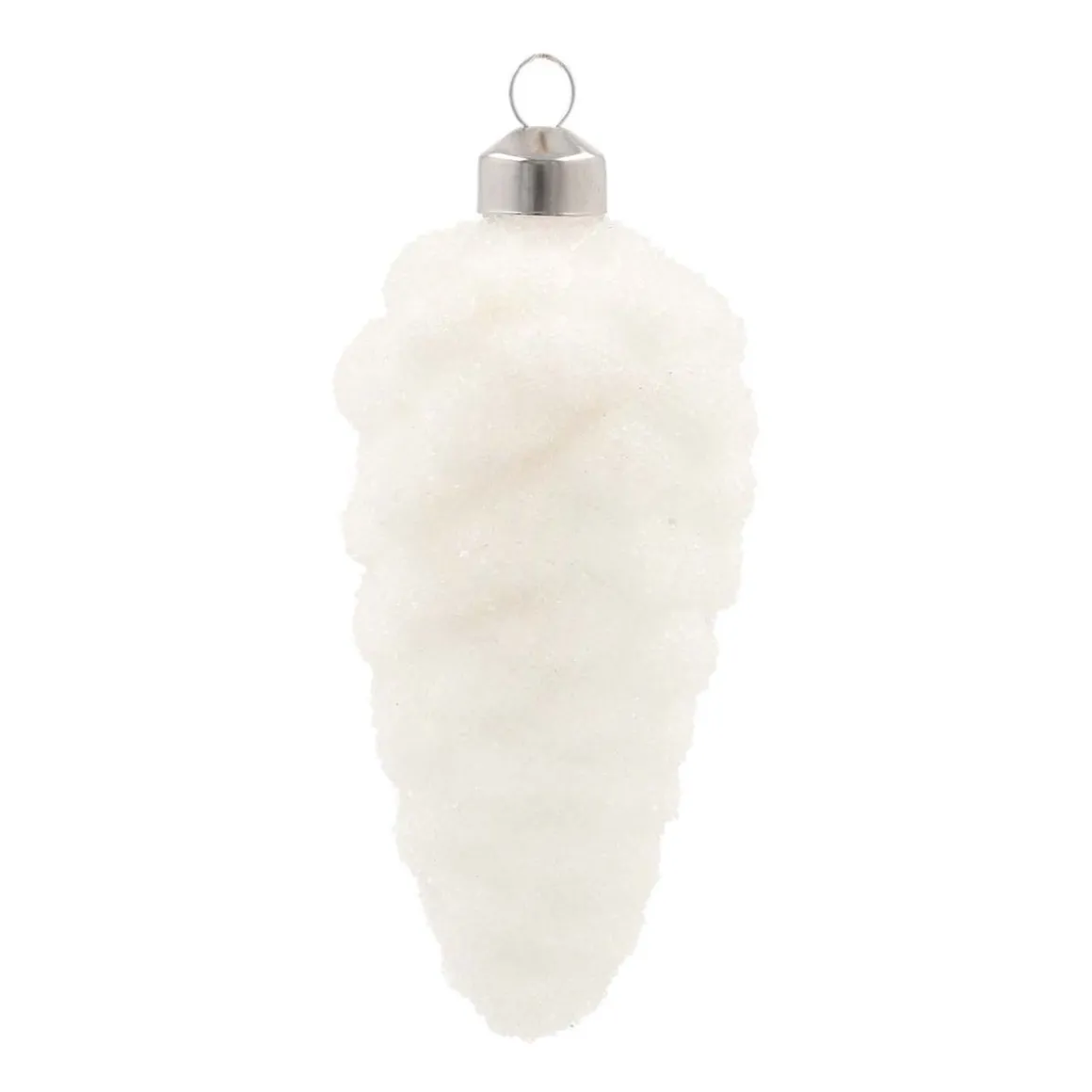 Unique Glass Pine Cone 12 Cm White
