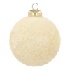 Unqiue Glass Christmas Bauble Snowball 8cm Champagne