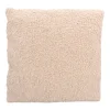 Warm Beige Teddy Throw Pillow
