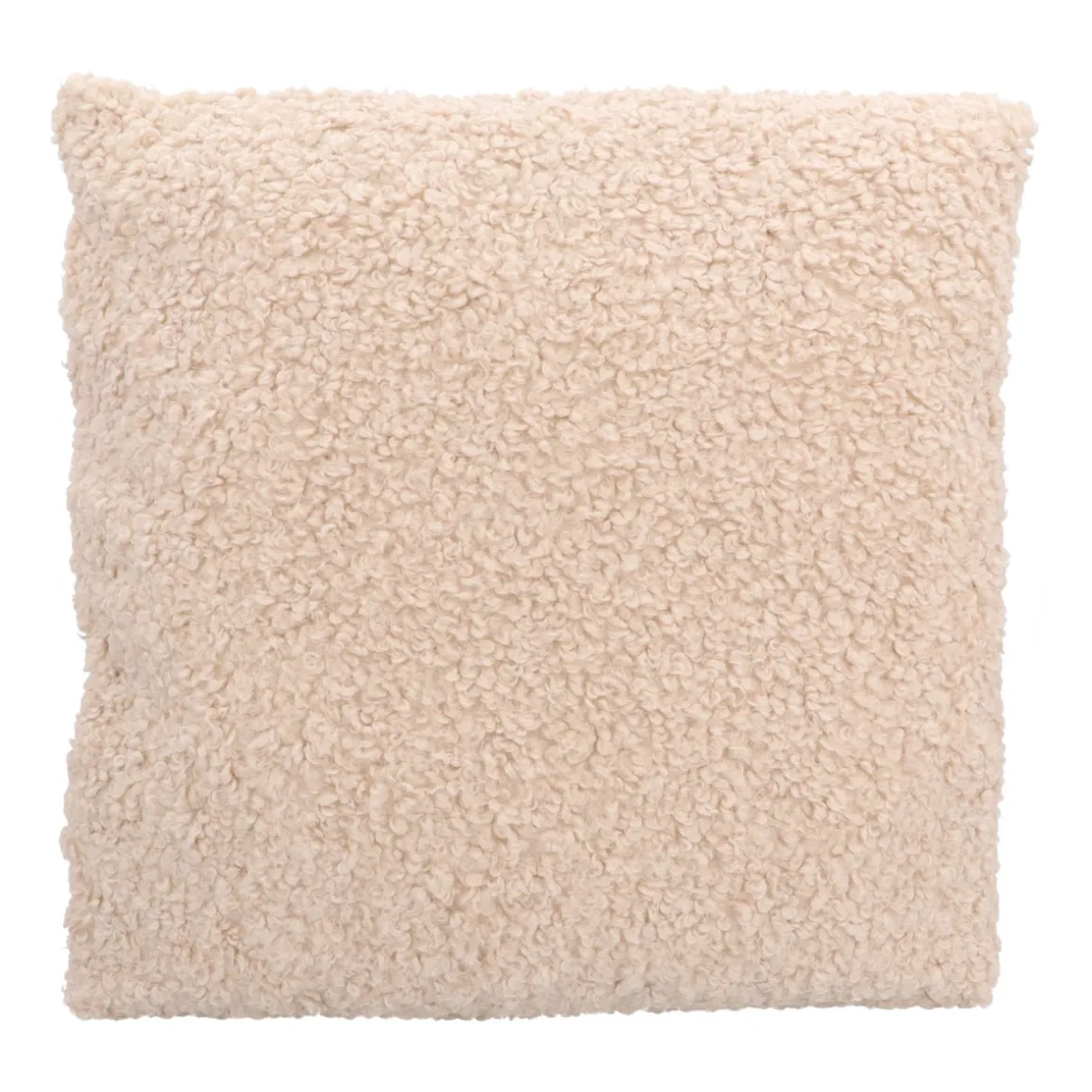 Warm Beige Teddy Throw Pillow