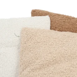 Warm Beige Teddy Throw Pillow