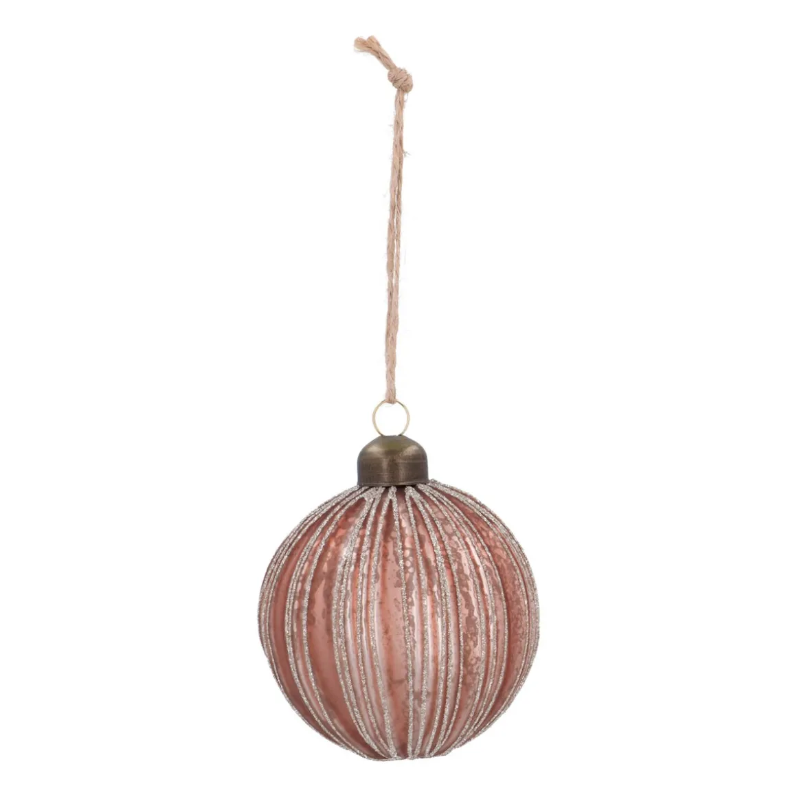 Warm Bronze Crackle Christmas Bauble