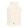 White Canal House With Warm LED Light