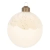 White Christmas Bauble With Dewdrops And Glitters