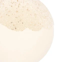 White Christmas Bauble With Dewdrops And Glitters