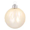 White Christmas Bauble With Dewdrop Stripes