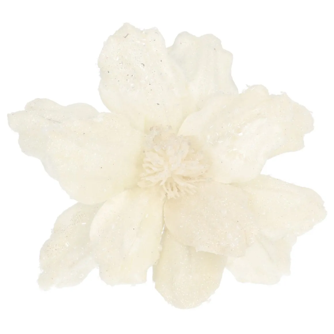 White Magnolia With Glitters And Sequins