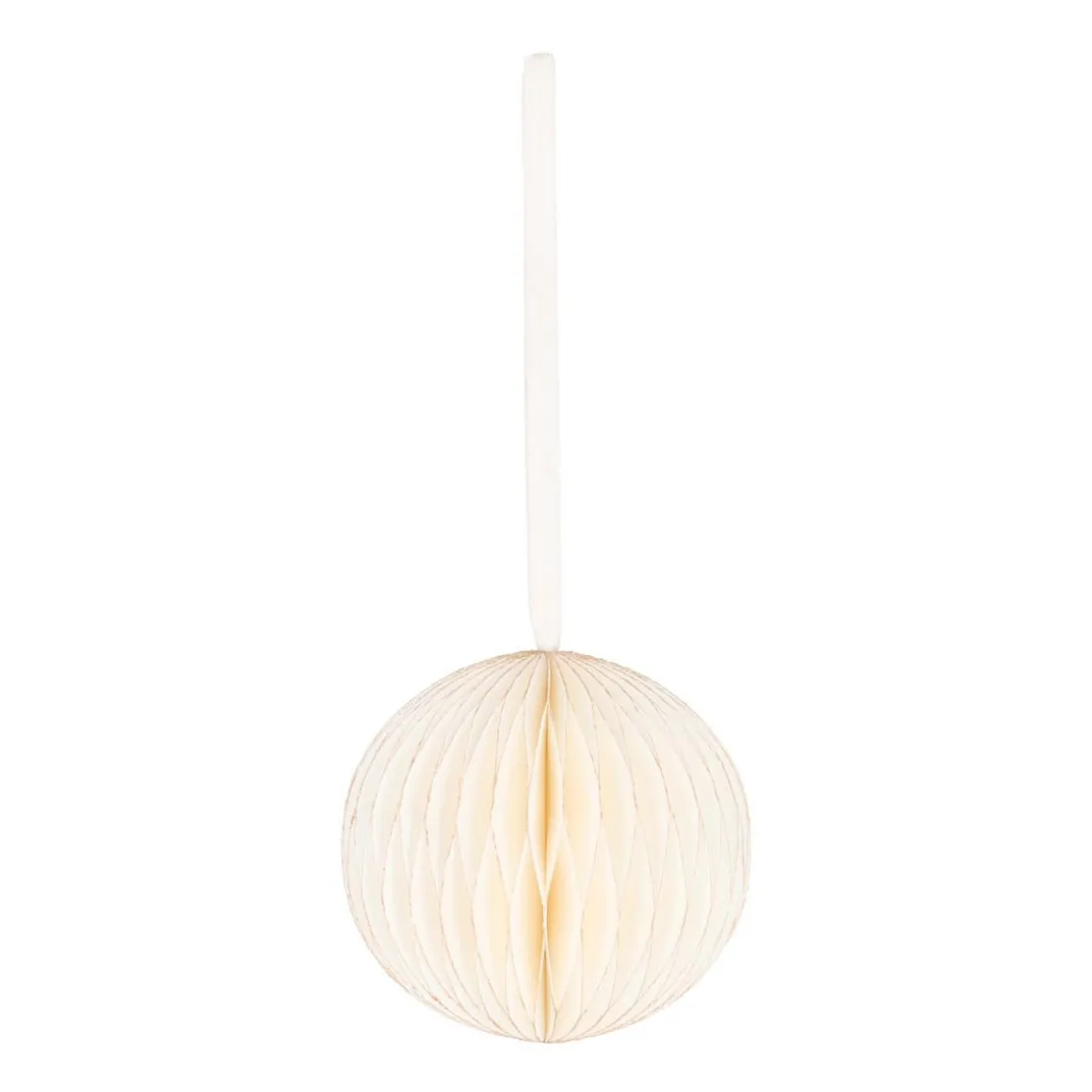 White Paper Christmas Bauble 8 Cm