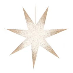 White Paper Star Lantern With Golden Glitters 60 Cm