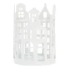 White Tealight Holder With Canal Houses