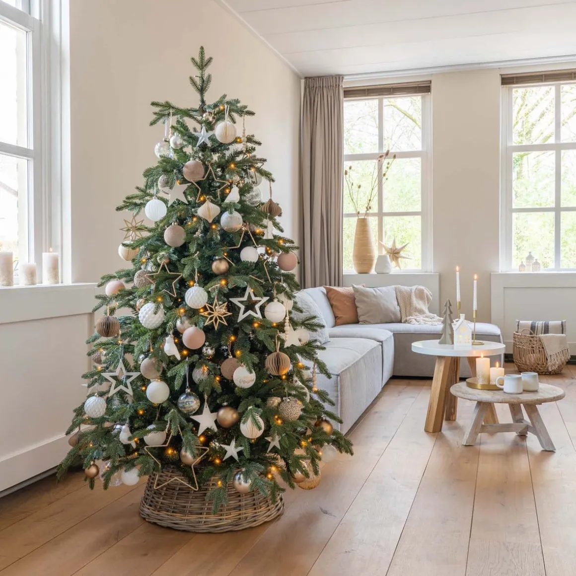Wicker Christmas Tree Skirt 60cm Grey