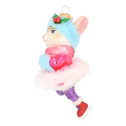 Winter Rabbit With Skates Ornament