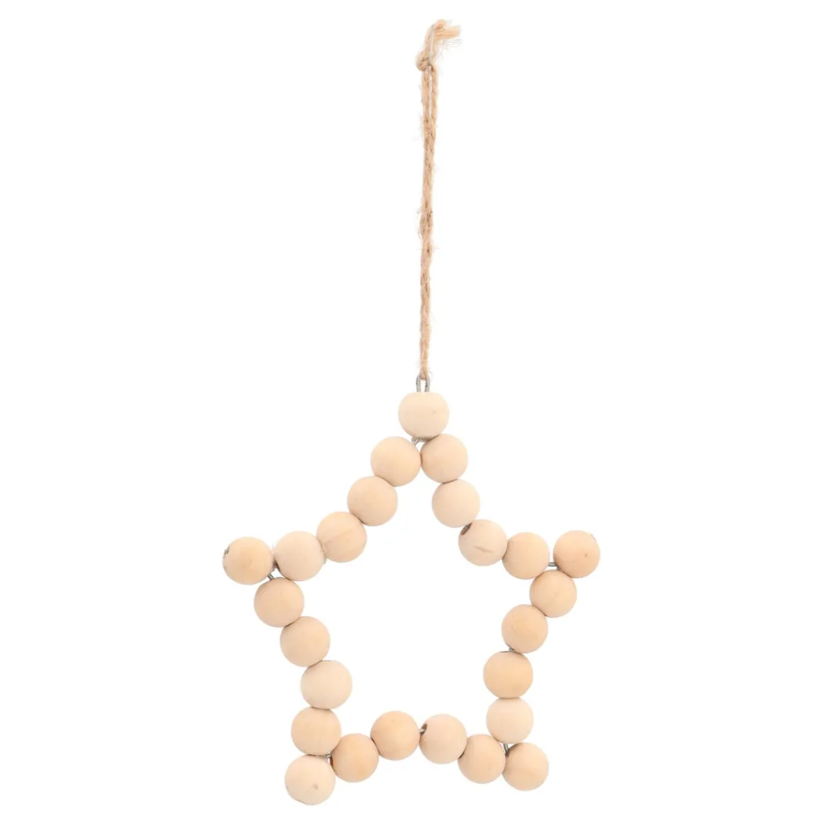 Wooden Bead Star Christmas Ornament