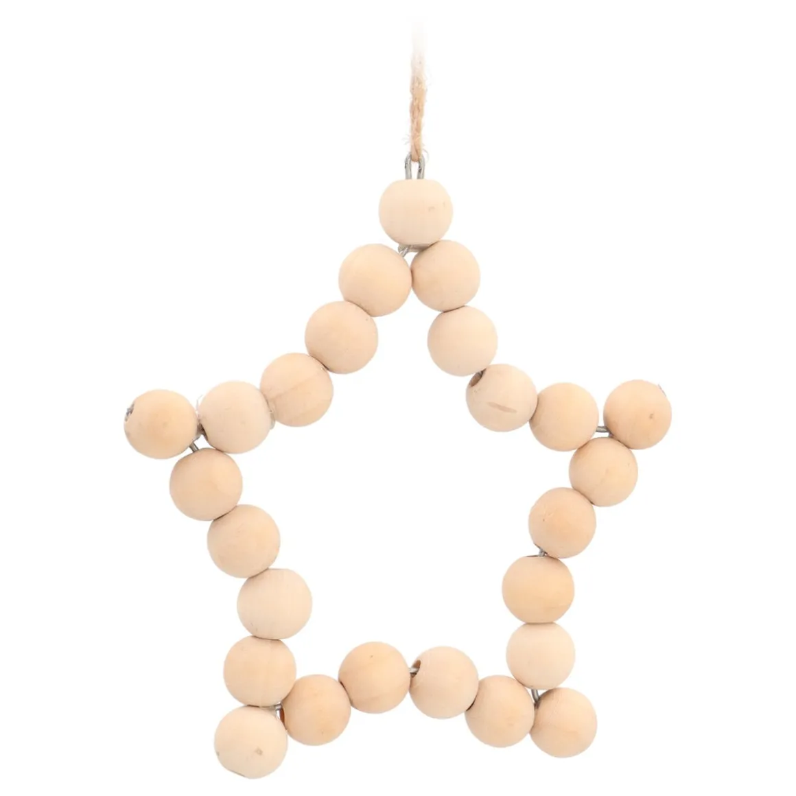 Wooden Bead Star Christmas Ornament