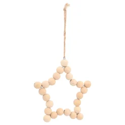 Wooden Bead Star Christmas Ornament