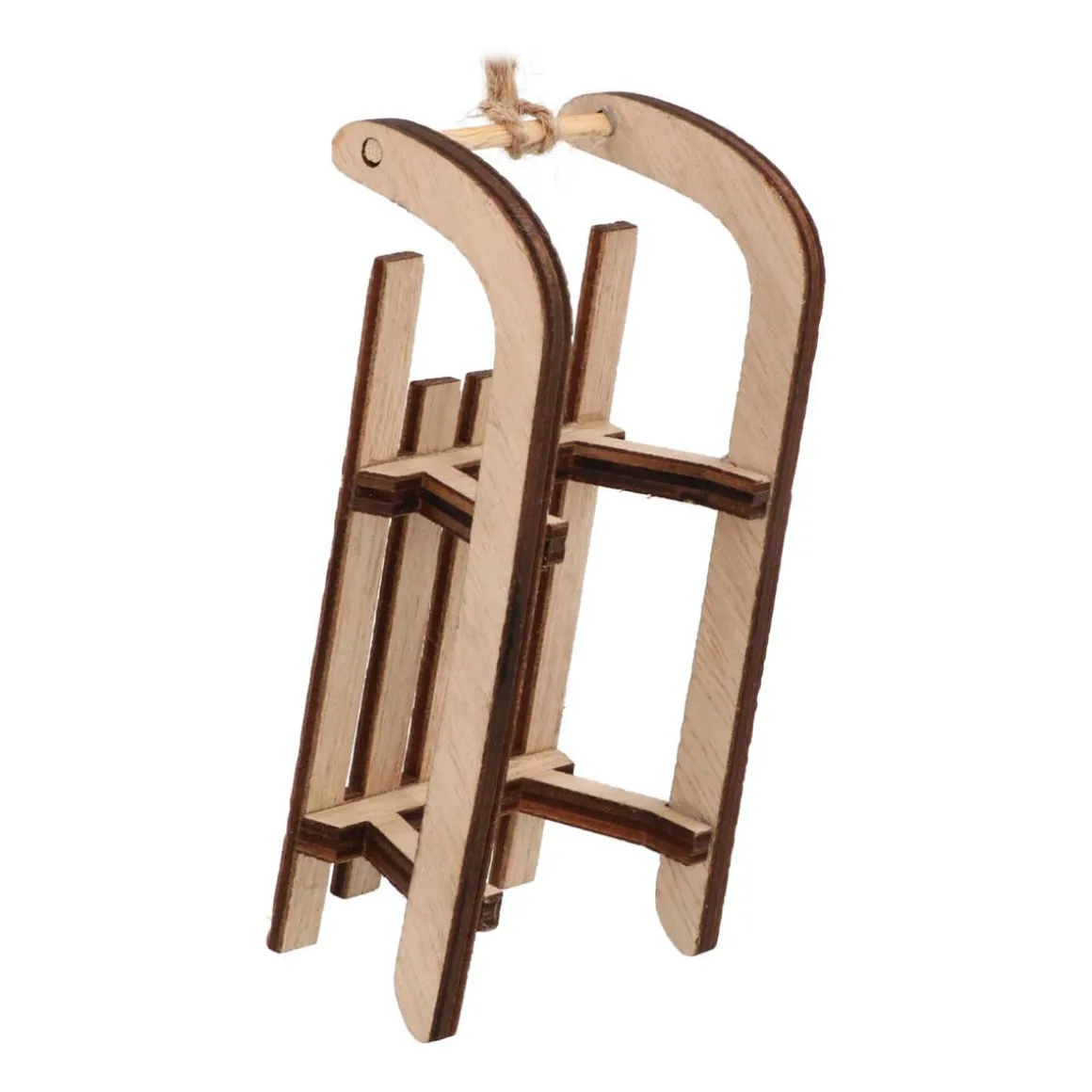 Wooden Sleigh Ornament | Natural | 10 Cm