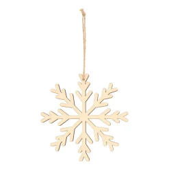 Wooden Snowflake Ornament | Natural | 12 Cm