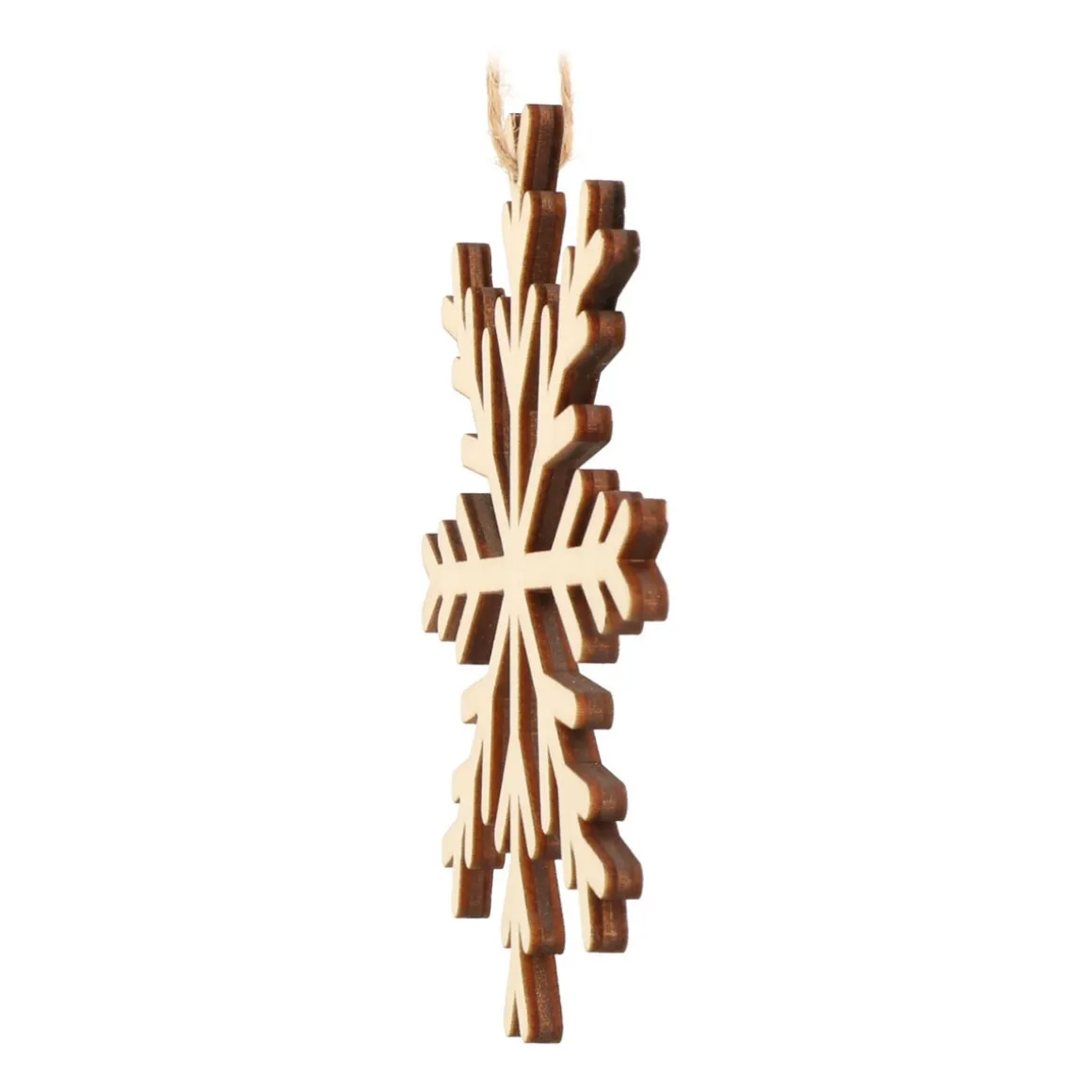 Wooden Snowflake Ornament | Natural | 12 Cm