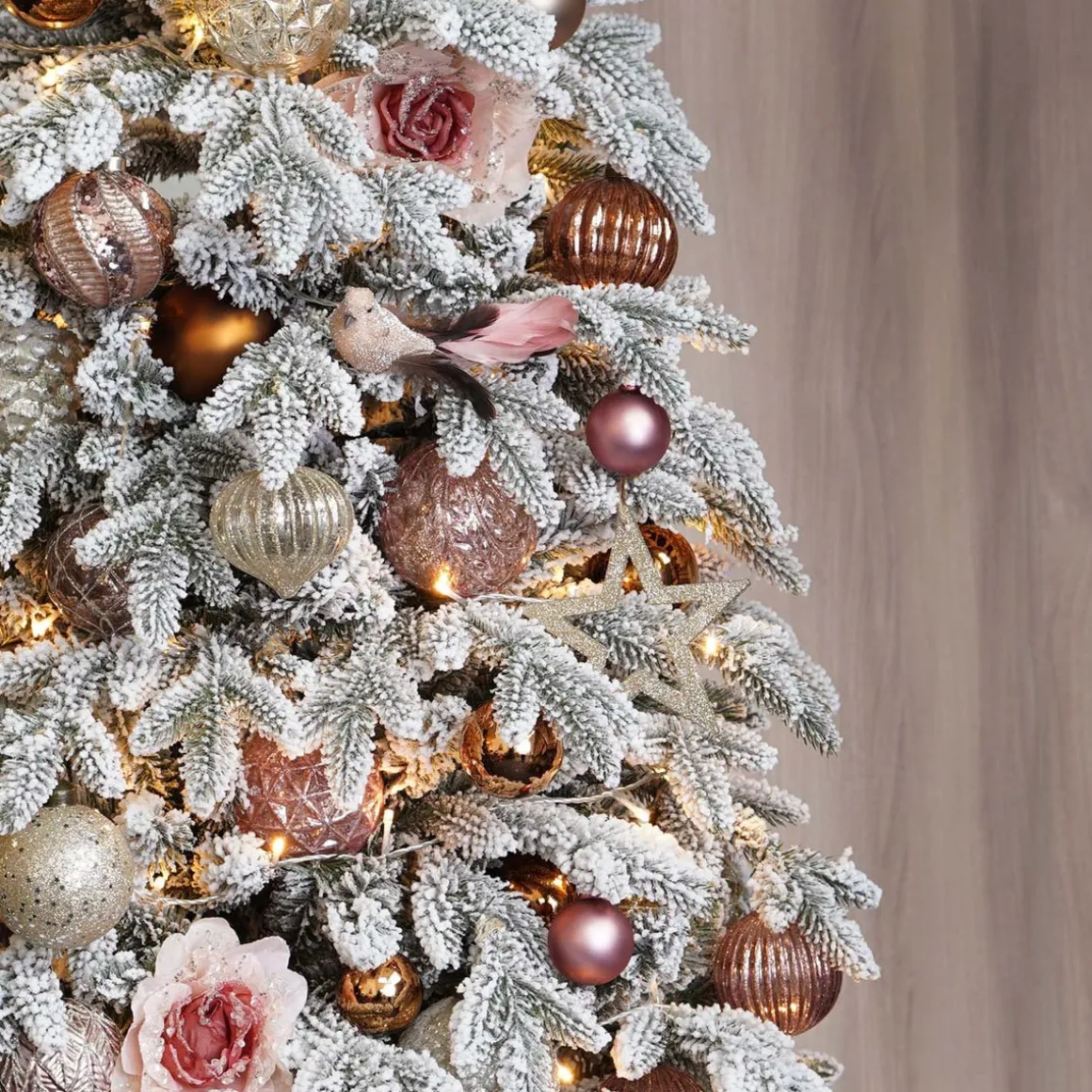 Wooden Star Ornament | Champagne | 15 Cm