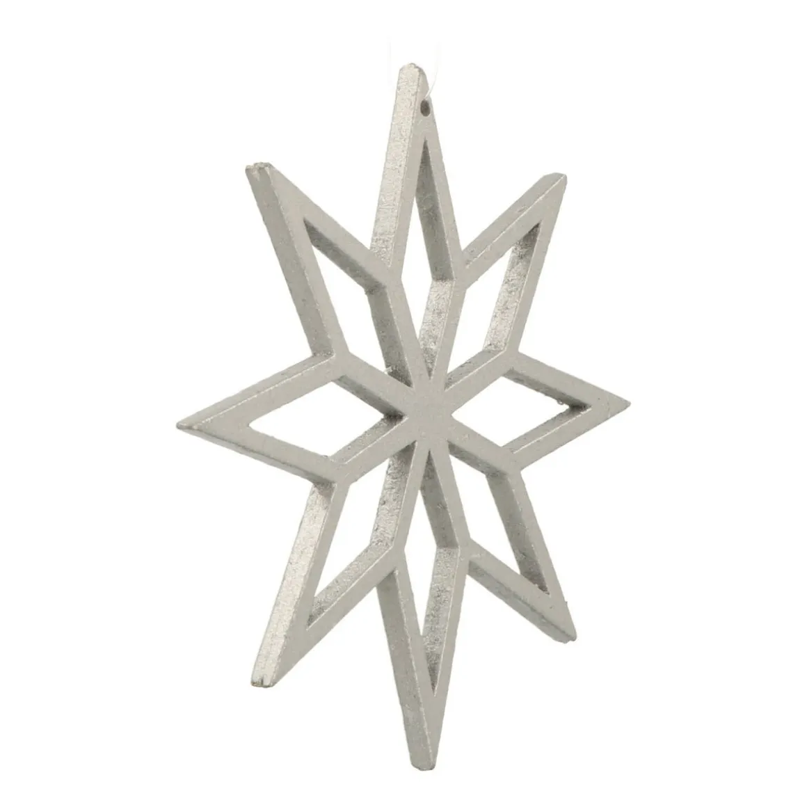 Wooden Star Ornament | Silver | 12 Cm