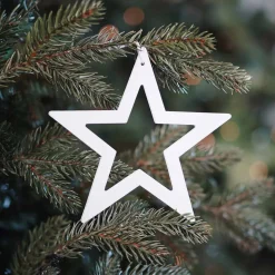 Wooden Star Ornament | White | 15 Cm