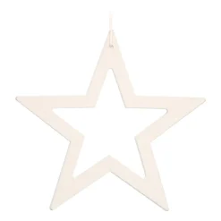 Wooden Star Ornament | White | 15 Cm