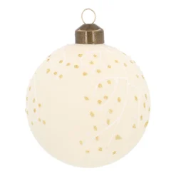 Wool White Christmas Bauble With Pearl Branches