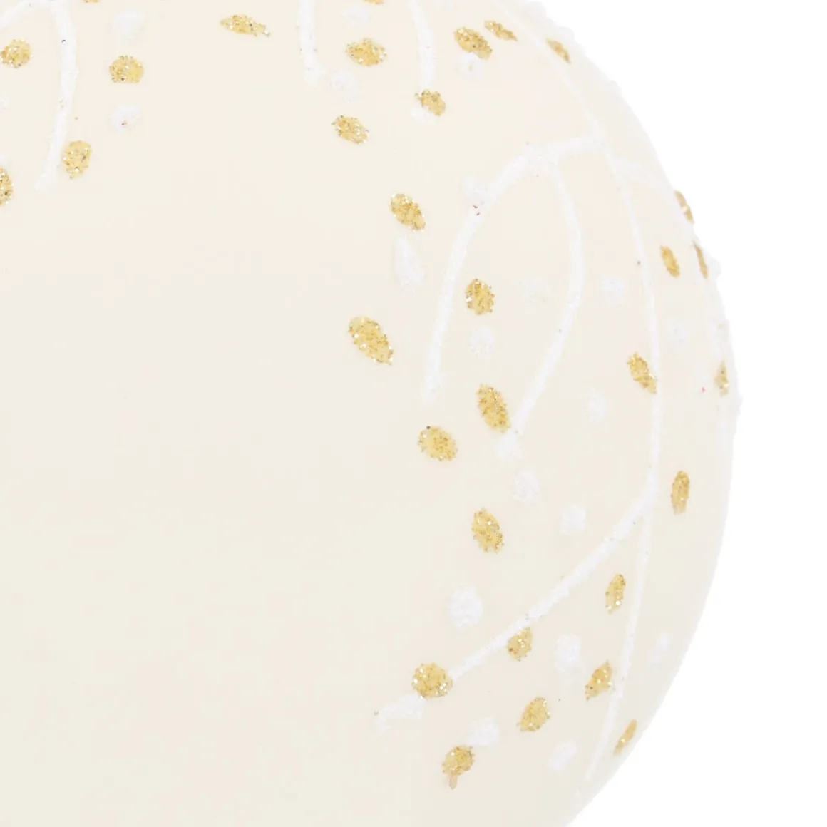 Wool White Christmas Bauble With Pearl Branches