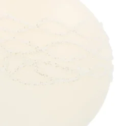 Wool White Christmas Bauble With Wavy Glitters