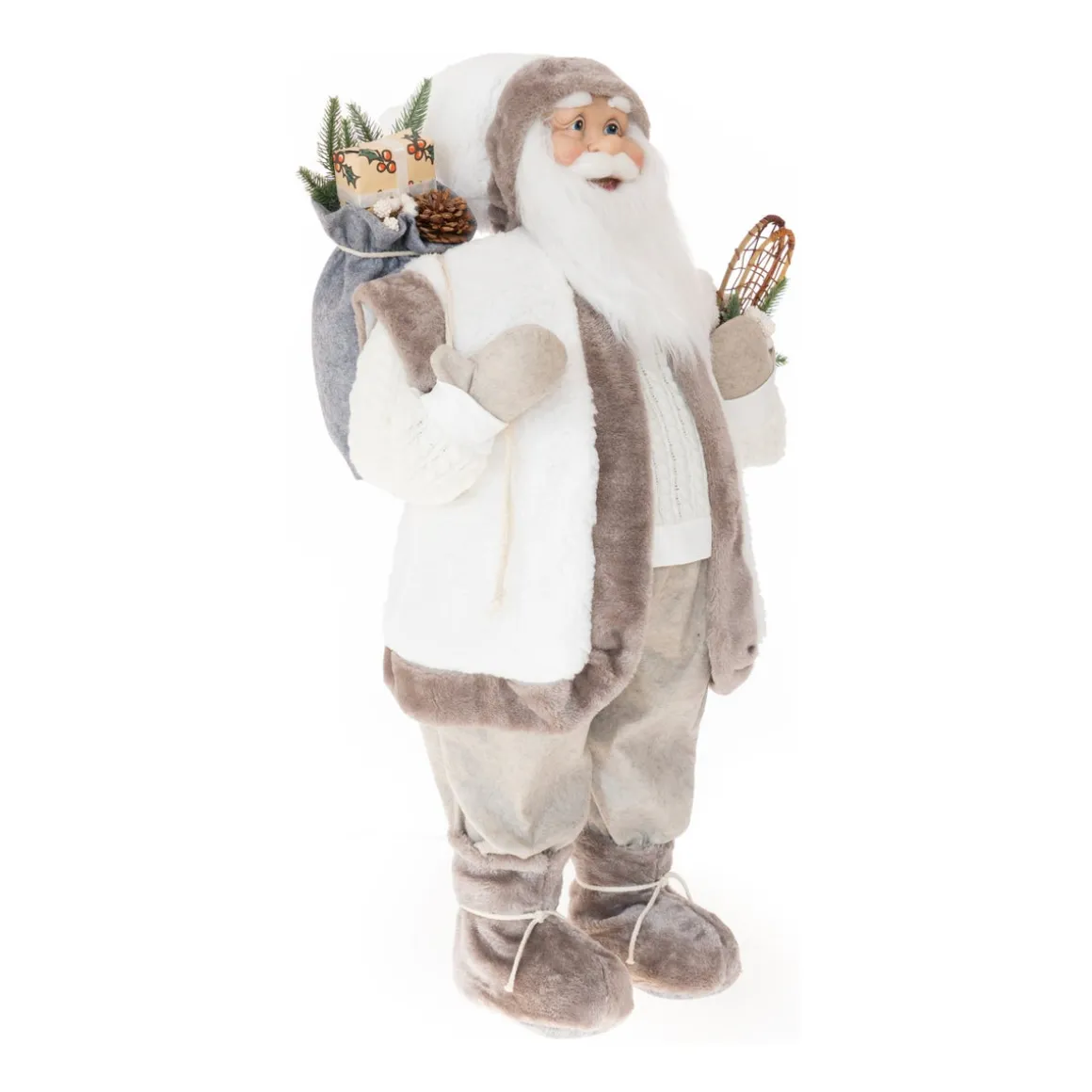 XL Standing Santa | White-grey | 80cm/31in | Cloth